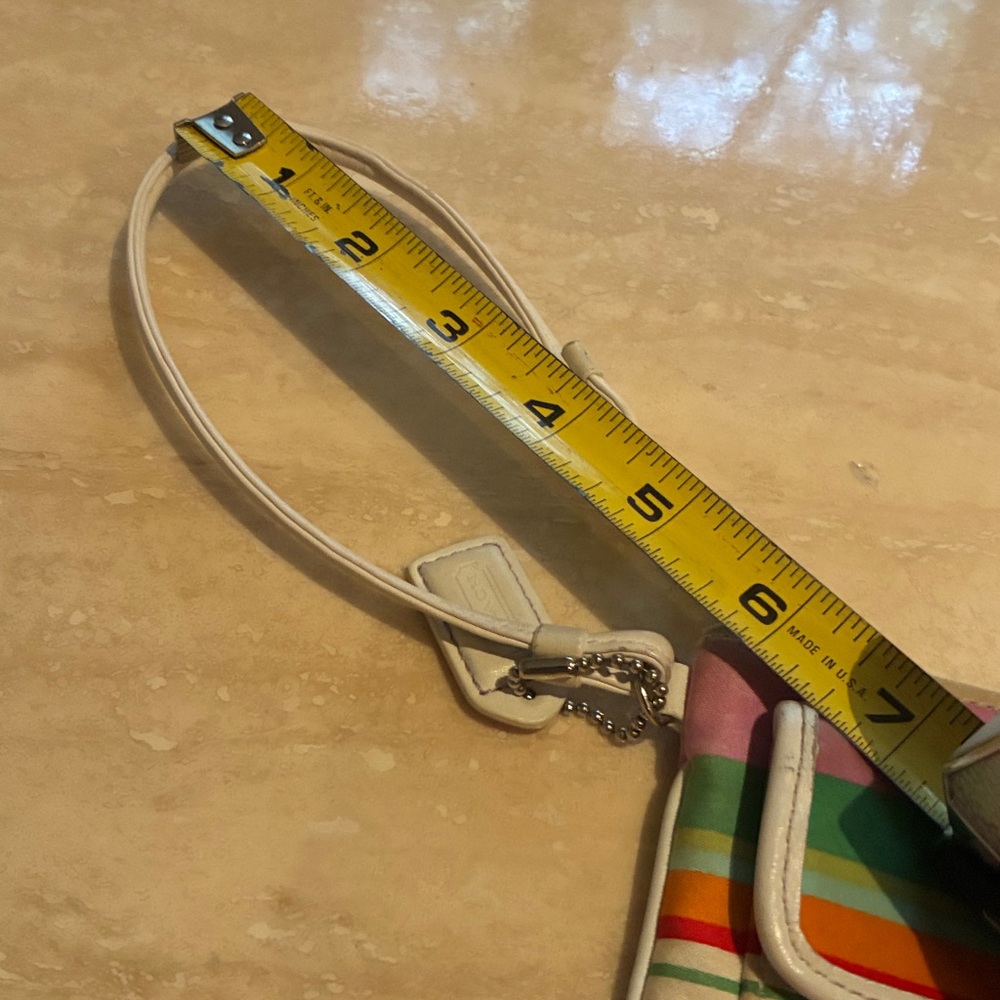 Coach Hampton Multicolor Stripe Wristlet - Picture 14 of 16